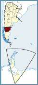 Situación del mapa de la provincia de Chubut