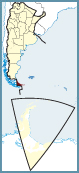 Situación del mapa de la provincia de Isla Grande de Tierra Del Fuego