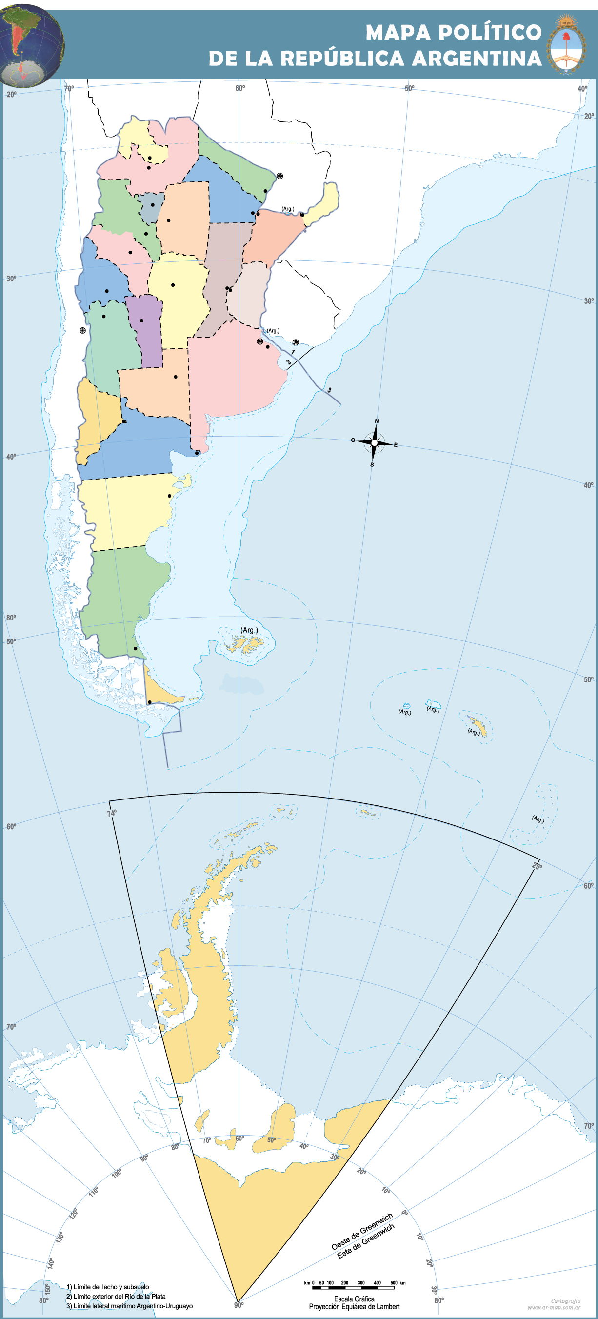 Mapas de República Argentina Bicontinental | Mapoteca