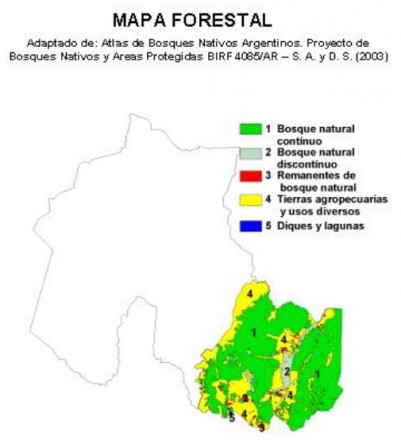 Mapa forestal de Jujuy