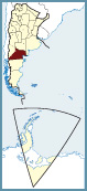Situación del mapa de la provincia de Río Negro