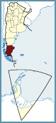 Situación del mapa de la provincia de Santa Cruz